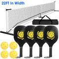 1Set Portable Pickleball Net Set 22ft Regulation Size Net Pickle Ball Net System With 4 Pickleballs 4 Paddles Carrying Bag For Driveway Yard
