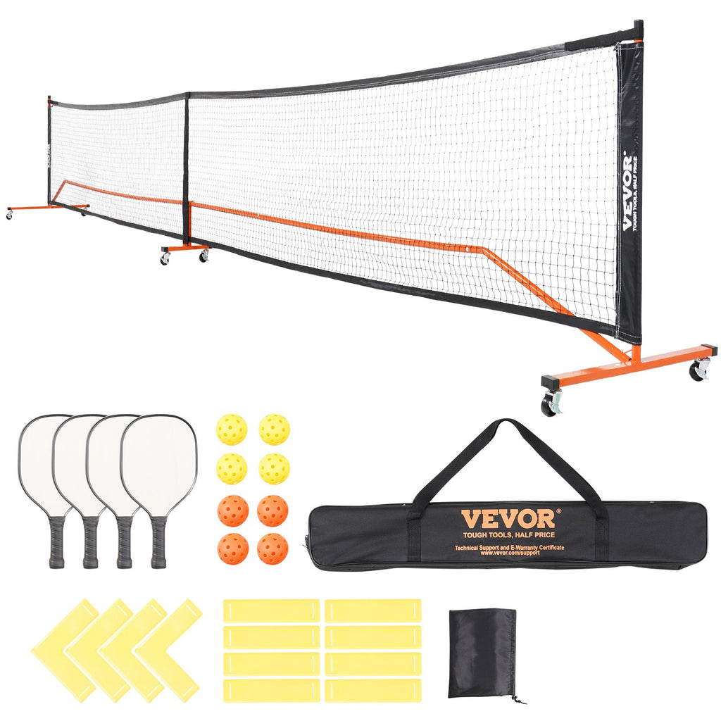 Pickleball-Netz-Set Tragbares Pickleball-System In Regulärer Größe Mit Taschen Bällen Paddeln Rädern Und Spielfeldlinien