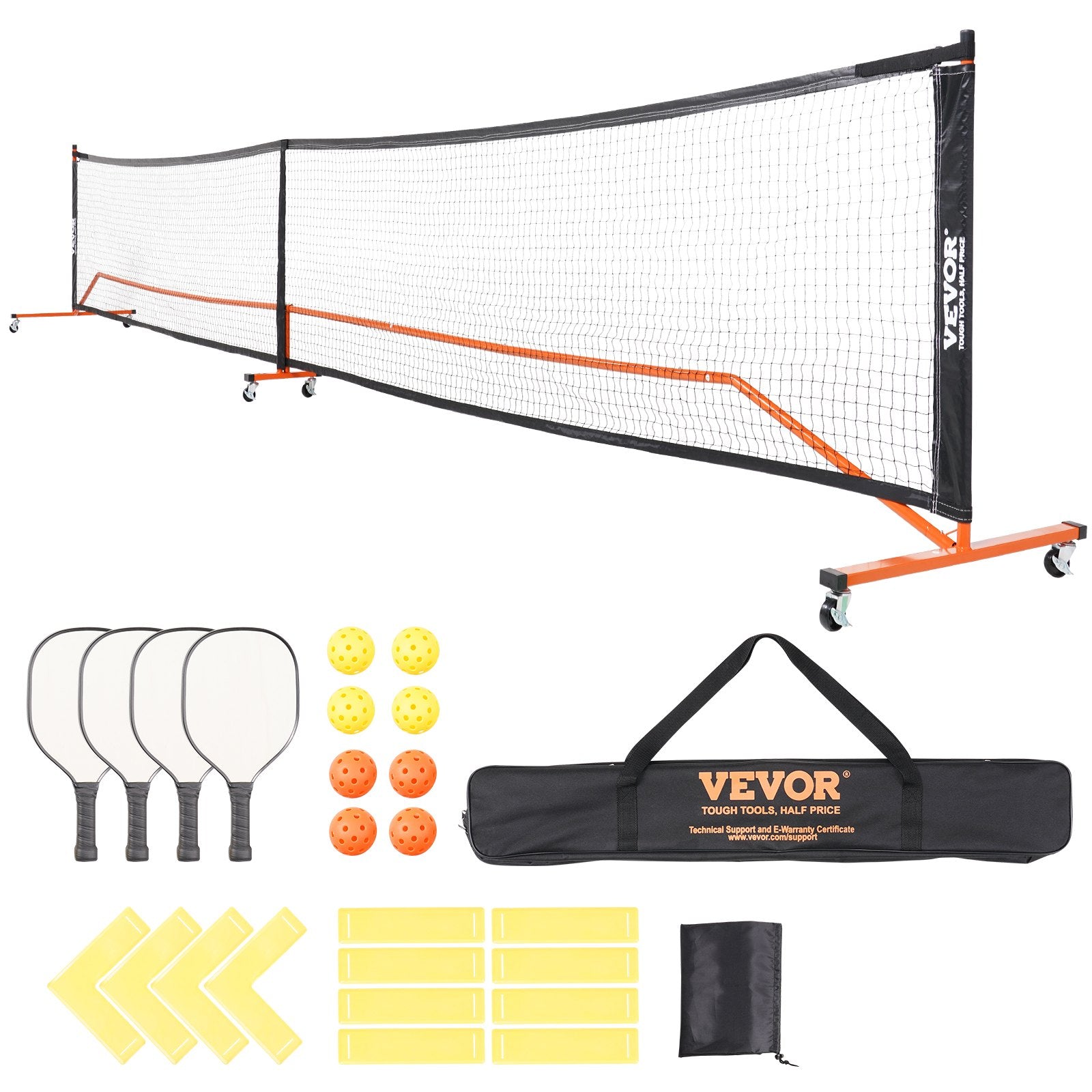 Pickleball-Netz-Set Tragbares Pickleball-System In Regulärer Größe Mit Taschen Bällen Paddeln Rädern Und Spielfeldlinien